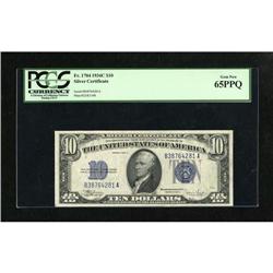 Fr. 1704 $10 1934C Silver Certificate. PCGS Gem