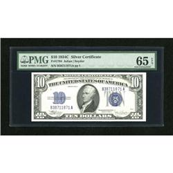 Fr. 1704 $10 1934C Silver Certificate. PMG Gem U