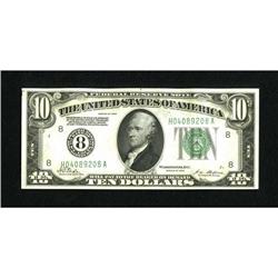 Fr. 2000-H $10 1928 Federal Reserve Note. Very C