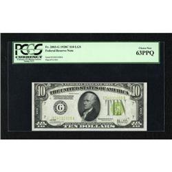 Fr. 2003-G $10 1928C Federal Reserve Note. PCGS
