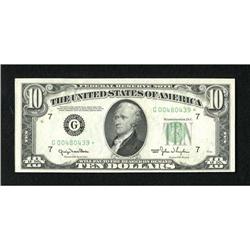 Fr. 2010-G* $10 1950 Wide Federal Reserve Note.