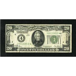 Fr. 2050-D* $20 1928 Federal Reserve Note. Very
