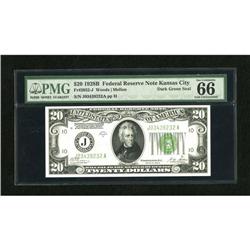 Fr. 2052-J $20 1928B Federal Reserve Note. PMG G