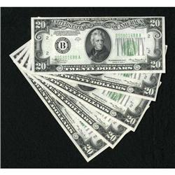 Fr. 2055-B Five Consecutive $20 1934A Federal Re