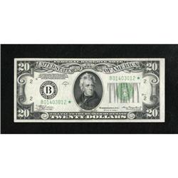 Fr. 2055-B* $20 1934A Federal Reserve Note. Extr