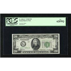 Fr. 2056-G* $20 1934B Federal Reserve Note. PCGS
