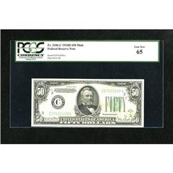Fr. 2106-C $50 1934D Federal Reserve Note. PCGS