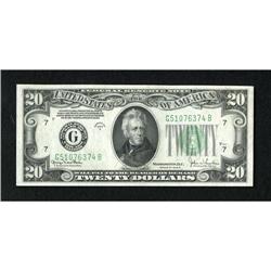 Fr. 2058-G $20 1934D Narrow Federal Reserve Note