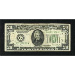 Fr. 2058-G* $20 1934D Narrow Federal Reserve Not