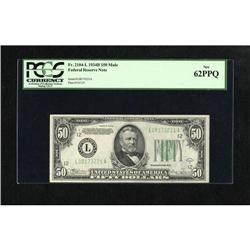 Fr. 2104-L $50 1934B Federal Reserve Note. PCGS