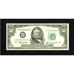 Fr. 2111-B $50 1950D Federal Reserve Note. Very