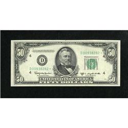 Fr. 2111-D* $50 1950D Federal Reserve Note. Choi