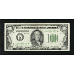 Fr. 2152-G* $100 1934 Federal Reserve Note. Extr