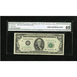 Fr. 2160-D* $100 1950C Federal Reserve Note. CGA
