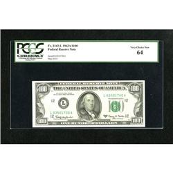 Fr. 2163-L $100 1963A Federal Reserve Note. PCGS