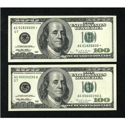 Fr. 2175-G, G* Pair of $100 1996 Federal Reserve