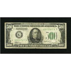 Fr. 2202-G $500 1934A Federal Reserve Note. Very