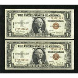Fr. 2300 Consecutive Pair of $1 1935A Hawaii Sil