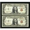 Image 1 : Fr. 2300 Consecutive Pair of $1 1935A Hawaii Sil
