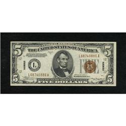 Fr. 2302 $5 1934A Hawaii Federal Reserve Note. C