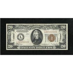 Fr. 2304 $20 1934 Mule Hawaii Federal Reserve No 