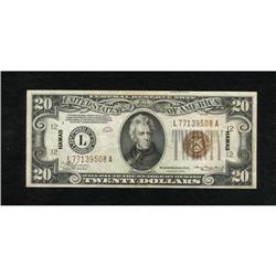 Fr. 2304 $20 1934 Hawaii Mule Federal Reserve No