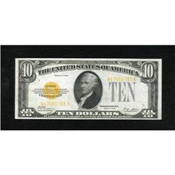 Fr. 2400 $10 1928 Gold Certificate. Extremely Fi