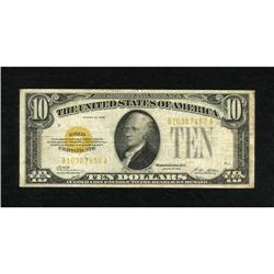 Fr. 2400 $10 1928 Gold Certificate. Fine-Very Fi