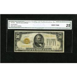 Fr. 2404 $50 1928 Gold Certificate. CGA Very Fin