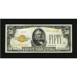 Fr. 2404 $50 1928 Gold Certificate. Very Fine. A