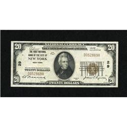 New York, NY - $20 1929 Ty. 1 The First NB Ch. #