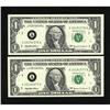 Image 1 : Fr. 1924-A $1 1999 Federal Reserve Notes. Two Co
