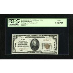 Washington, DC - $20 1929 Ty. 1 The Riggs NB Ch.