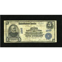 Belvidere, IL - $5 1902 Plain Back Fr. 598 The F