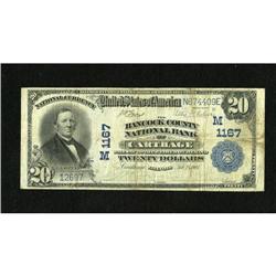 Carthage, IL - $20 1902 Plain Back Fr. 650 The H