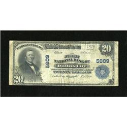 Dallas City, IL - $20 1902 Plain Back Fr. 659 Th