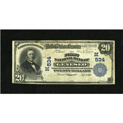 Geneseo, IL - $20 1902 Plain Back Fr. 650 The Fi
