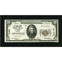 Paris, IL - $20 1929 Ty. 1 The Edgar County NB C