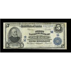 Fort Wayne, IN - $5 1902 Plain Back Fr. 609 The