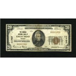 Great Bend, KS - $20 1929 Ty. 1 The Farmers NB C