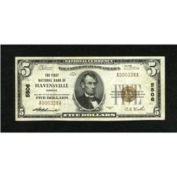 Havensville, KS - $5 1929 Ty. 1 The First NB Ch.