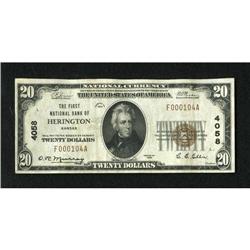 Herington, KS - $20 1929 Ty. 1 The First NB Ch.