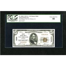 New Orleans, LA - $5 1929 Ty. 1 The Whitney NB C