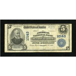 Benton Harbor, MI - $5 1902 Plain Back Fr. 602 T