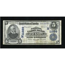 Jackson, MI - $5 1902 Plain Back Fr. 606 The Nat
