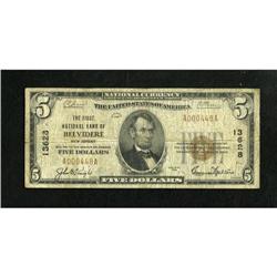 Belvidere, NJ - $5 1929 Ty. 1 The First NB Ch. #