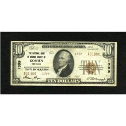 Goshen, NY - $10 1929 Ty. 2 The NB of Orange Cou