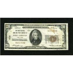 Port Chester, NY - $20 1929 Ty. 1 The First NB &