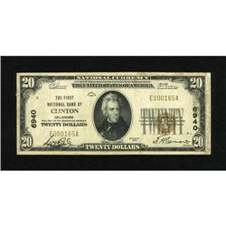 Clinton, OK - $20 1929 Ty. 1 The First NB Ch. #