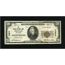 Okemah, OK - $20 1929 Ty. 1 The Okemah NB Ch. #